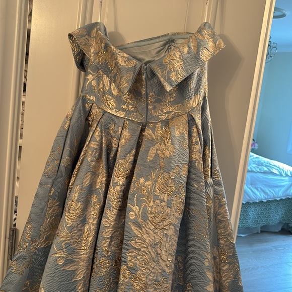 NEW Mac Duggal Strapless Brocade Midi Dress - Picture 10 of 16